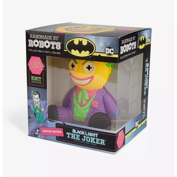DC Comics Handmade By Robots Knit Series Blacklight The Joker Vinyl Figure - Picture 1 of 5